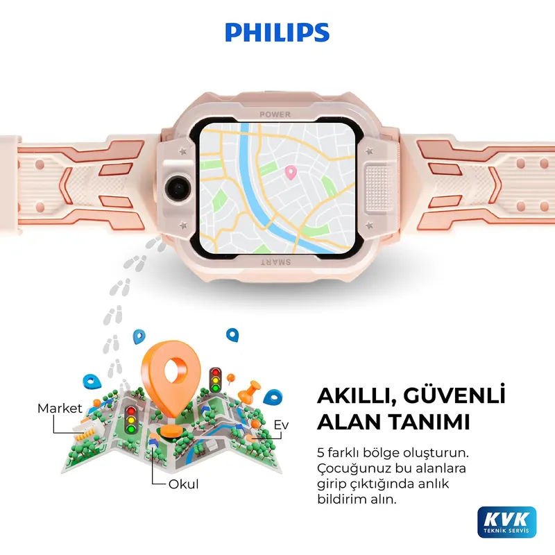 Philips Kids Watch — çocuk akıllı saati, yapay zekâ ile kampanya görseli · Loop Medya